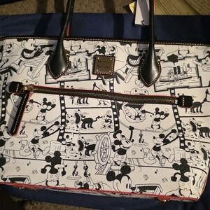 Dooney & Bourke White & Black Mickey Comic Tote Bag